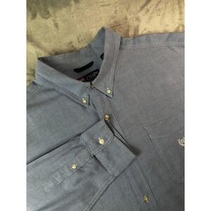 Chaps Shirt Mens 3XB Blue Button Down Long Sleeve Oxford Pocket Cotton